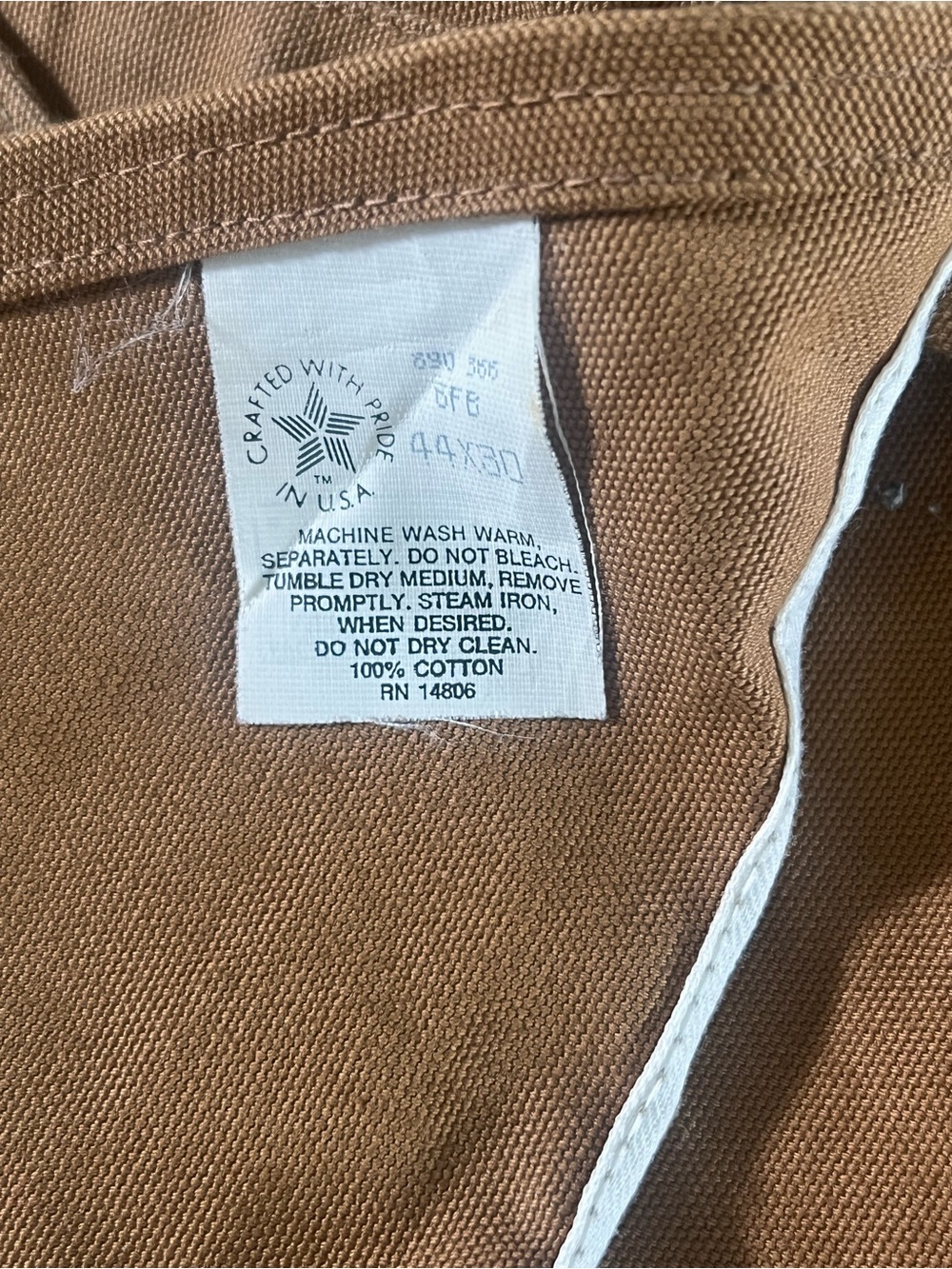 Vintage 80’s early 90’s Carhartt double-knee bib overalls in brown canvas 44x30 - Picture 4 of 11